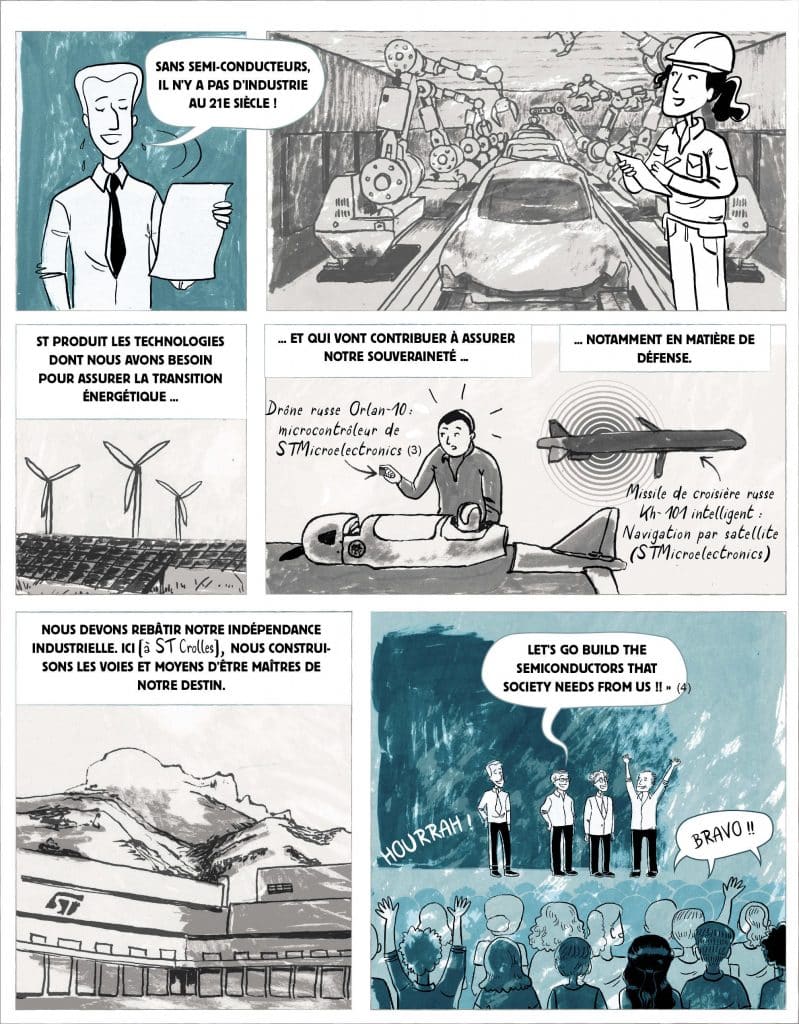 Extraits de la bande dessinée "Toujours puce, les macrodégâts de la microélectronique"