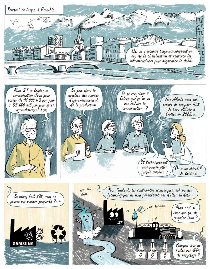 Extraits de la bande dessinée "Toujours puce, les macrodégâts de la microélectronique"